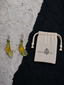 Autumn Yellow Crystal Glass Earrings