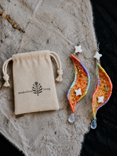 Embroidered Star Drop Fabric Earrings
