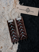 Purple Brown Botanical Embroidery Earrings