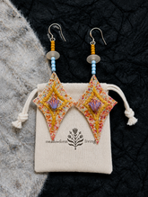 Geometric Diamond Fabric Star Earrings