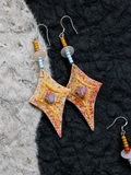 Geometric Diamond Fabric Star Earrings