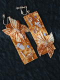 Rust Dye Linen Art Earrings