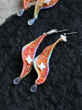 Embroidered Star Drop Fabric Earrings