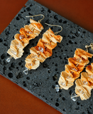 Handcrafted Pleated Fabric Statement Earrings
