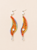 Embroidered Star Drop Fabric Earrings