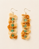 Handcrafted Pleated Fabric Statement Earrings