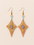 Geometric Diamond Fabric Star Earrings