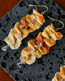 Handcrafted Pleated Fabric Statement Earrings