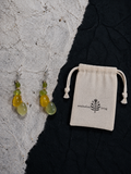 Autumn Yellow Crystal Glass Earrings