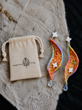 Embroidered Star Drop Fabric Earrings