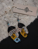 Kinsai Vintage Calligraphy Fabric Earrings