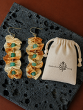 Handcrafted Pleated Fabric Statement Earrings