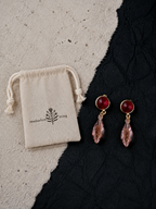 Vintage Chinese Style Glass Teardrop Earrings