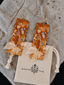 Rust Dye Linen Art Earrings