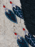 Green Leaf Embroidery Fabric Earrings