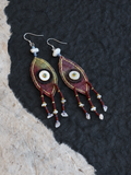 Beaded Tassel Fabric Art Earrings