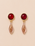 Vintage Chinese Style Glass Teardrop Earrings