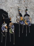 Kinsai Ink Art Fabric Earrings