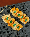 Handcrafted Pleated Fabric Statement Earrings
