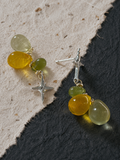Autumn Yellow Crystal Glass Earrings