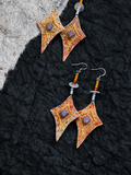 Geometric Diamond Fabric Star Earrings
