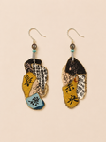 Kinsai Vintage Calligraphy Fabric Earrings