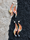 Embroidered Star Drop Fabric Earrings