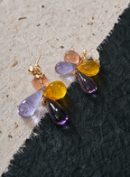 Romantic Yellow Glass Drop Earrings