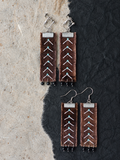 Purple Brown Botanical Embroidery Earrings