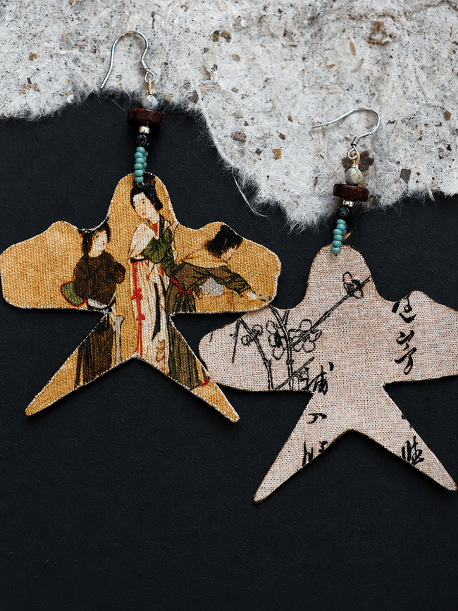 Kinsai Kite Fabric Art Earrings Main Image