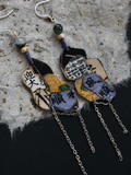 Kinsai Ink Art Fabric Earrings