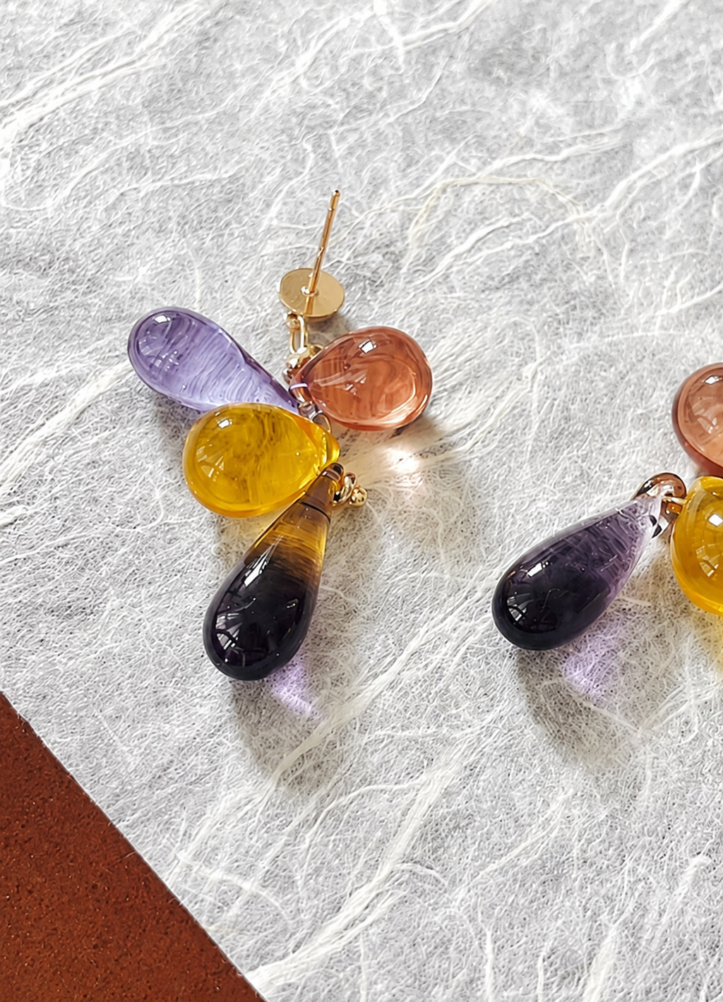 Romantic Yellow Glass Drop Earrings
