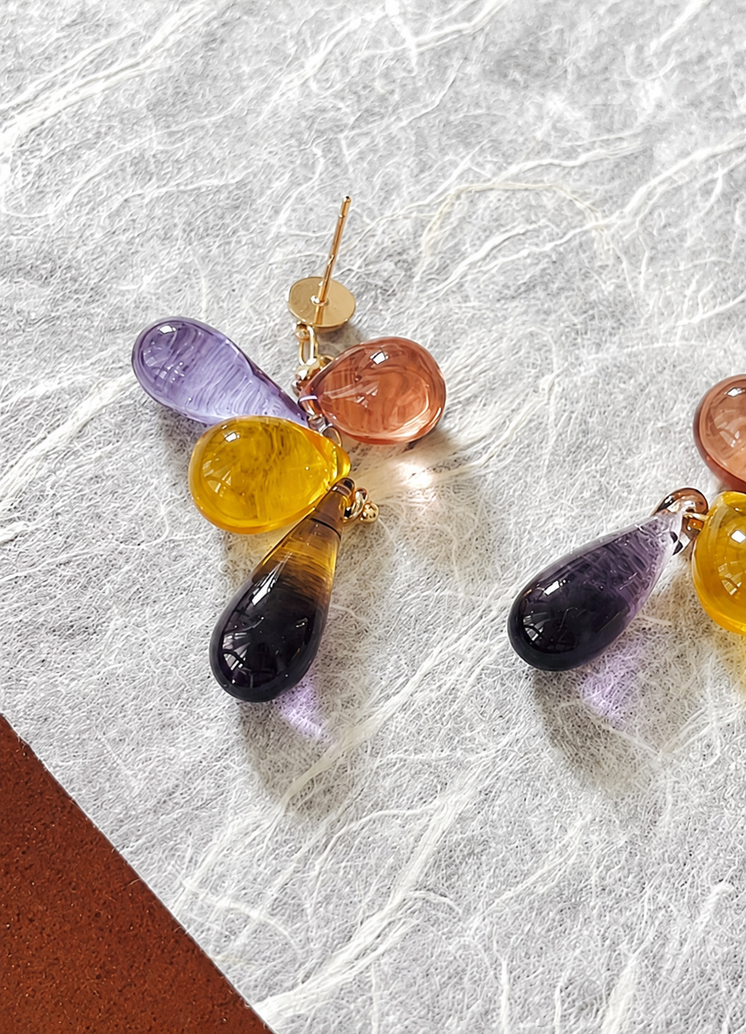 Romantic Yellow Glass Drop Earrings