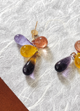 Romantic Yellow Glass Drop Earrings