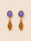 Vintage Chinese Style Glass Teardrop Earrings