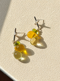 Autumn Yellow Crystal Glass Earrings