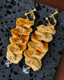 Handcrafted Pleated Fabric Statement Earrings