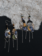 Kinsai Ink Art Fabric Earrings