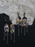 Kinsai Ink Art Fabric Earrings
