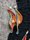 Embroidered Star Drop Fabric Earrings