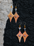 Geometric Diamond Fabric Star Earrings