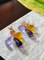 Romantic Yellow Glass Drop Earrings
