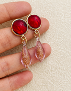 Vintage Chinese Style Glass Teardrop Earrings