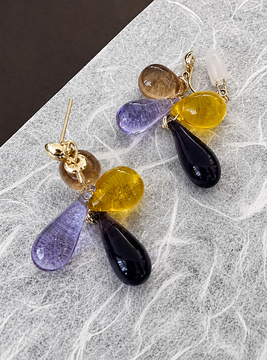 Romantic Yellow Glass Drop Earrings