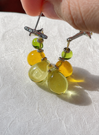 Autumn Yellow Crystal Glass Earrings