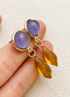 Vintage Chinese Style Glass Teardrop Earrings