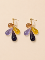 Romantic Yellow Glass Drop Earrings